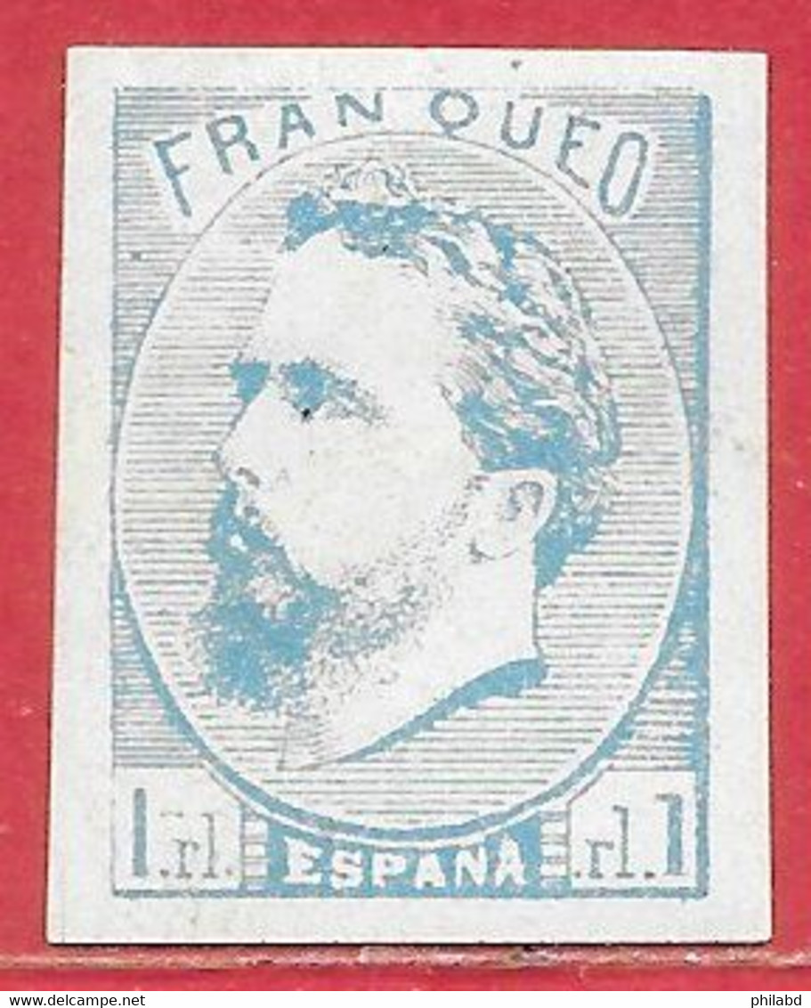 Espagne Carlistes N°1a (1 Recto) 1R Bleu Clair  (faux De Paris / Forgery Of Paris) 1873 * - Carlisten