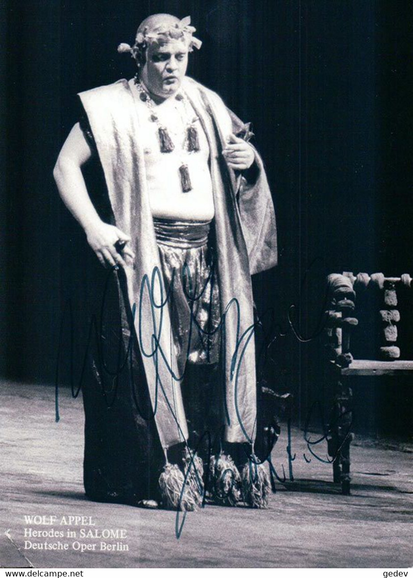 Wolf Appel, Chanteur D'opéra Allemand Ténor, Photo Avec Autographe (1942) 10x15 Pli D'angle - Dédicacées