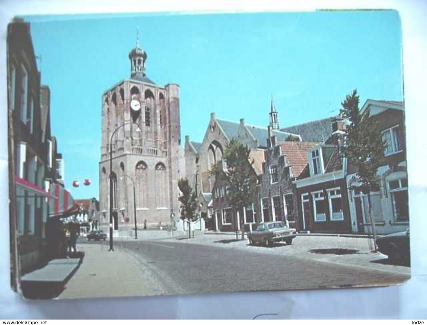 Nederland Holland Pays Bas Workum NH Kerk Met Toren En Oude Auto - Workum