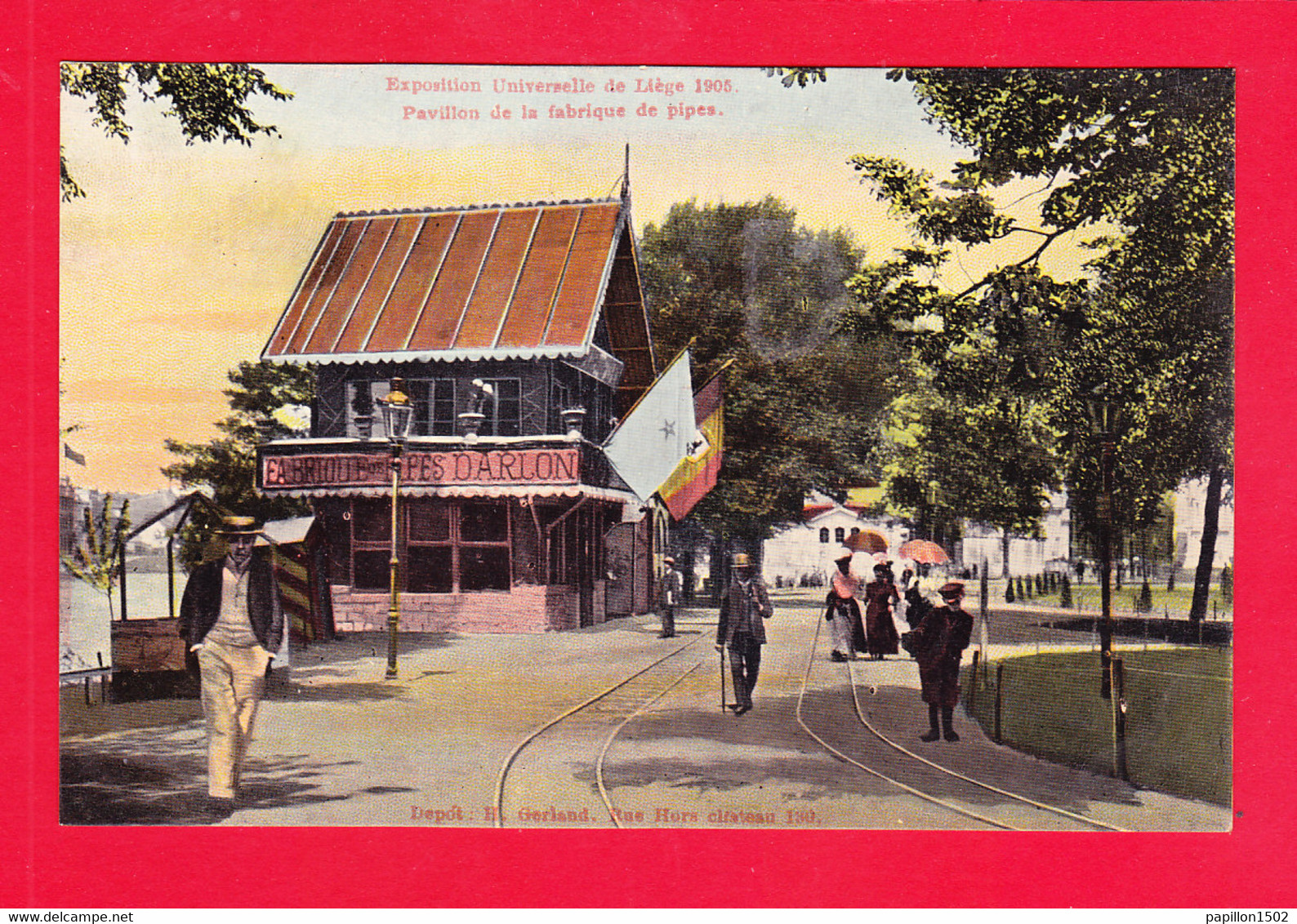 E-Belgique-482Ph86  Exposition Universelle De 1905, Pavillon De La Fabrique De Pipes, Cpa Colorisée Précurseur BE - Liege