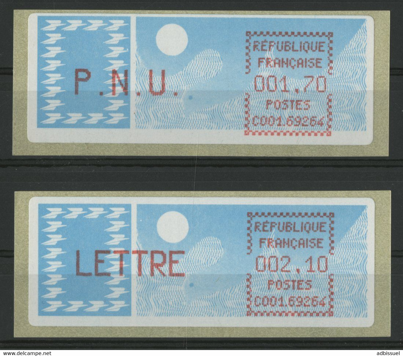 VIGNETTES LSA VILLEFRANCHE SUR SAONE 1,70 Fr Et 2,10 Fr DUREE UNE DEMI JOURNEE (voir Description) - 1981-84 Types « LS » & « LSA » (prototypes)