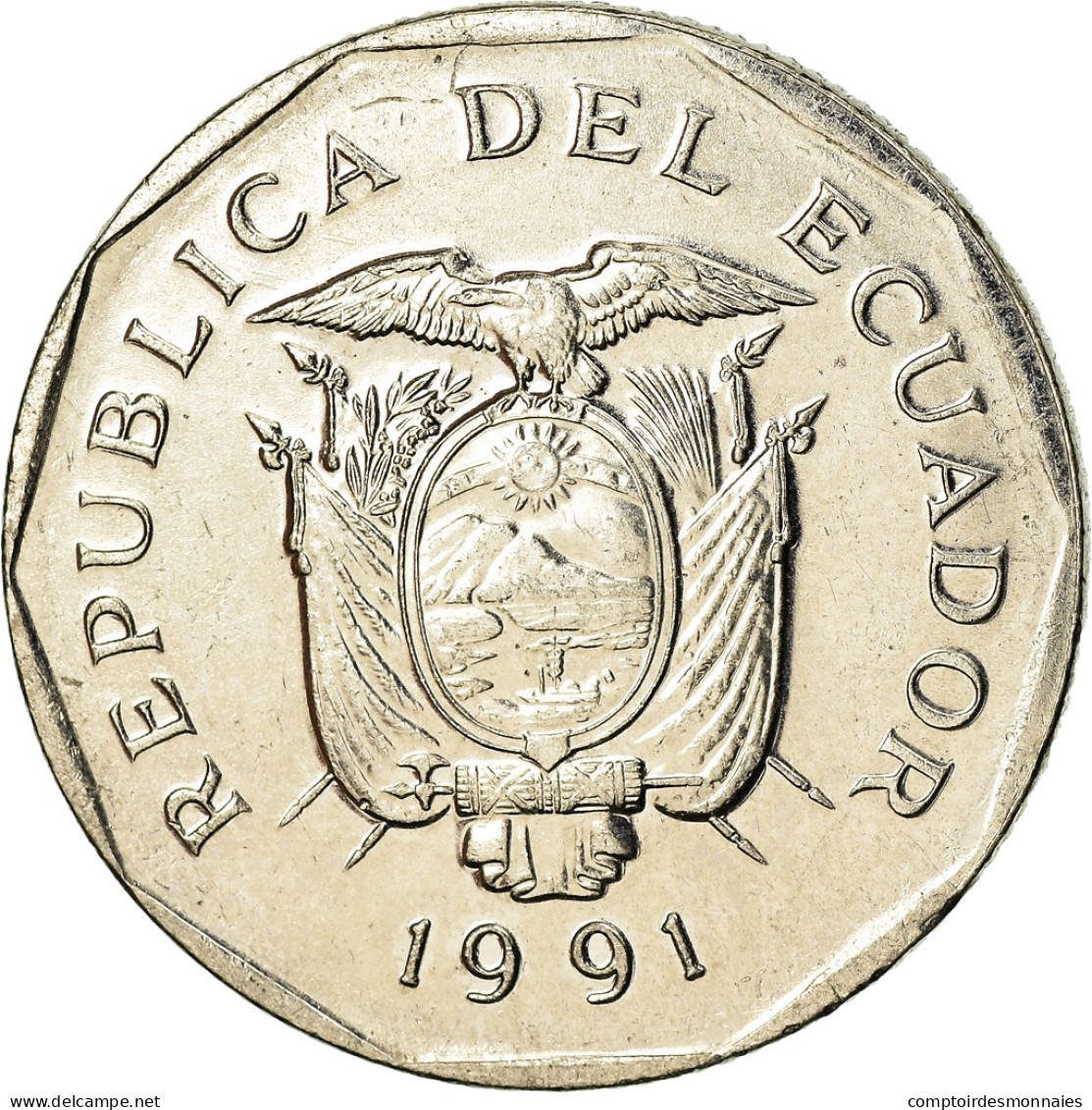 Monnaie, Équateur, 10 Sucres, Diez, 1991, TTB, Nickel Clad Steel, KM:92.2 - Equateur