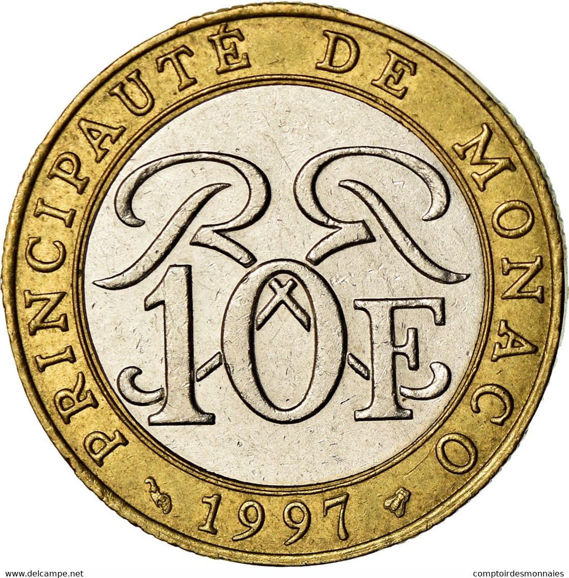 Monnaie, Monaco, Rainier III, 10 Francs, 1997, TTB, Bi-Metallic, Gadoury:MC160 - 1960-2001 Nouveaux Francs