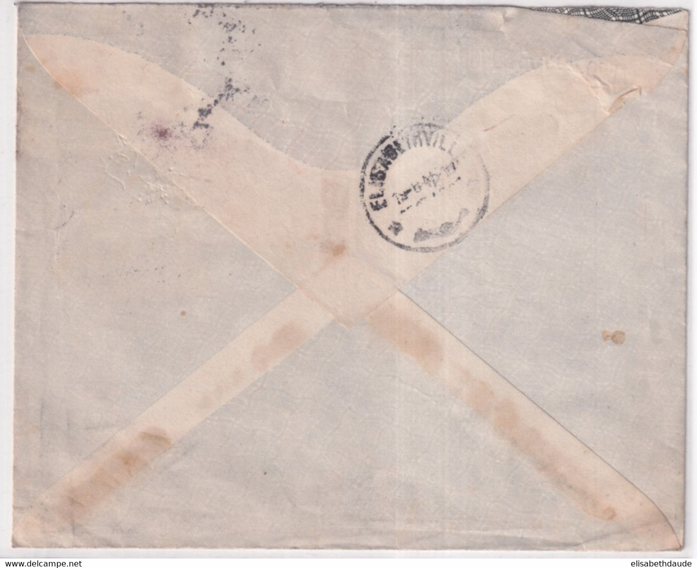 1945 - CONGO BELGE - ENVELOPPE De L'AERO-CLUB Du CONGO à LEOPOLDVILLE => ELISABETHVILLE - Cartas & Documentos