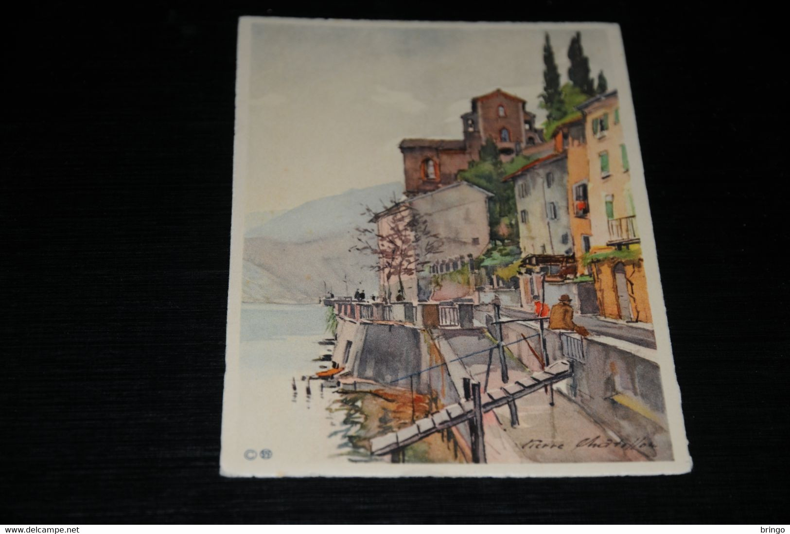 31055-                       SUISSE, MORCOTE, L'ECOLE / WATERCOLOR - Morcote