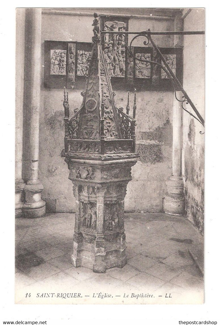 CPA 80 SOMME Saint Riquier Eglise De Saint Riquier Intérieur   L' Eglise Le Baptistère Unused - Saint Riquier