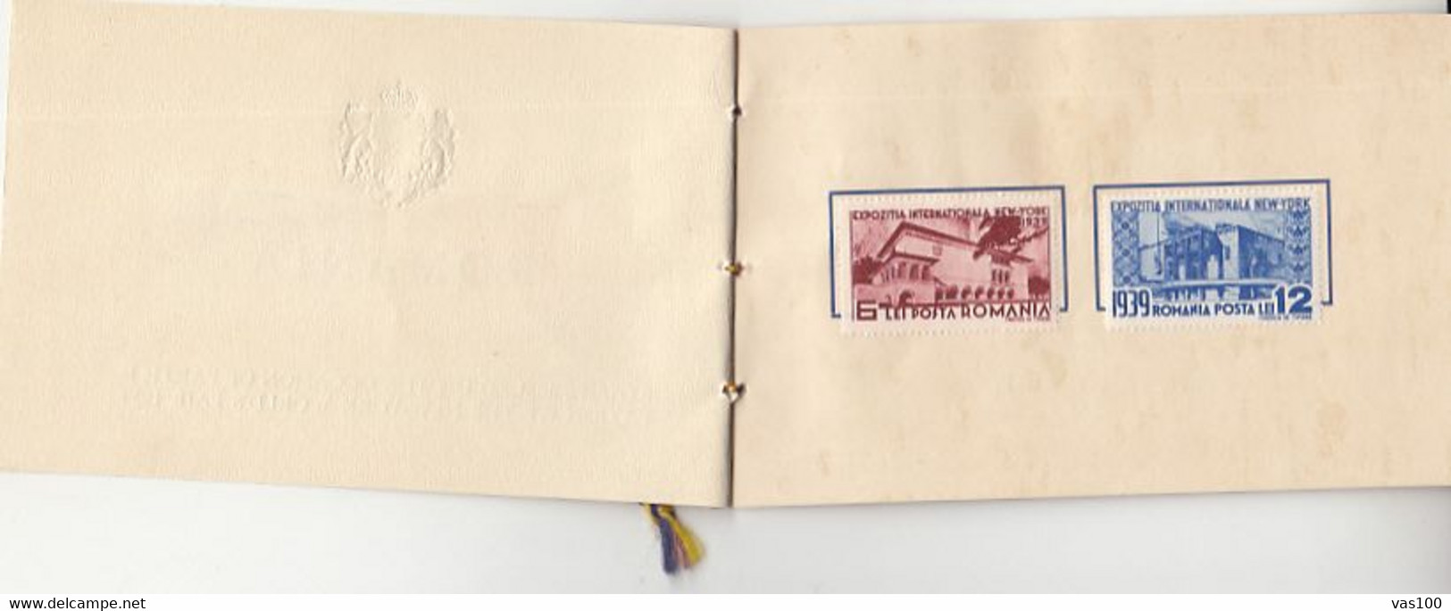 ROMANIA PARTICIPATION TO NEW YORK WORLD FAIR, BOOKLET, 1939, ROMANIA - Markenheftchen