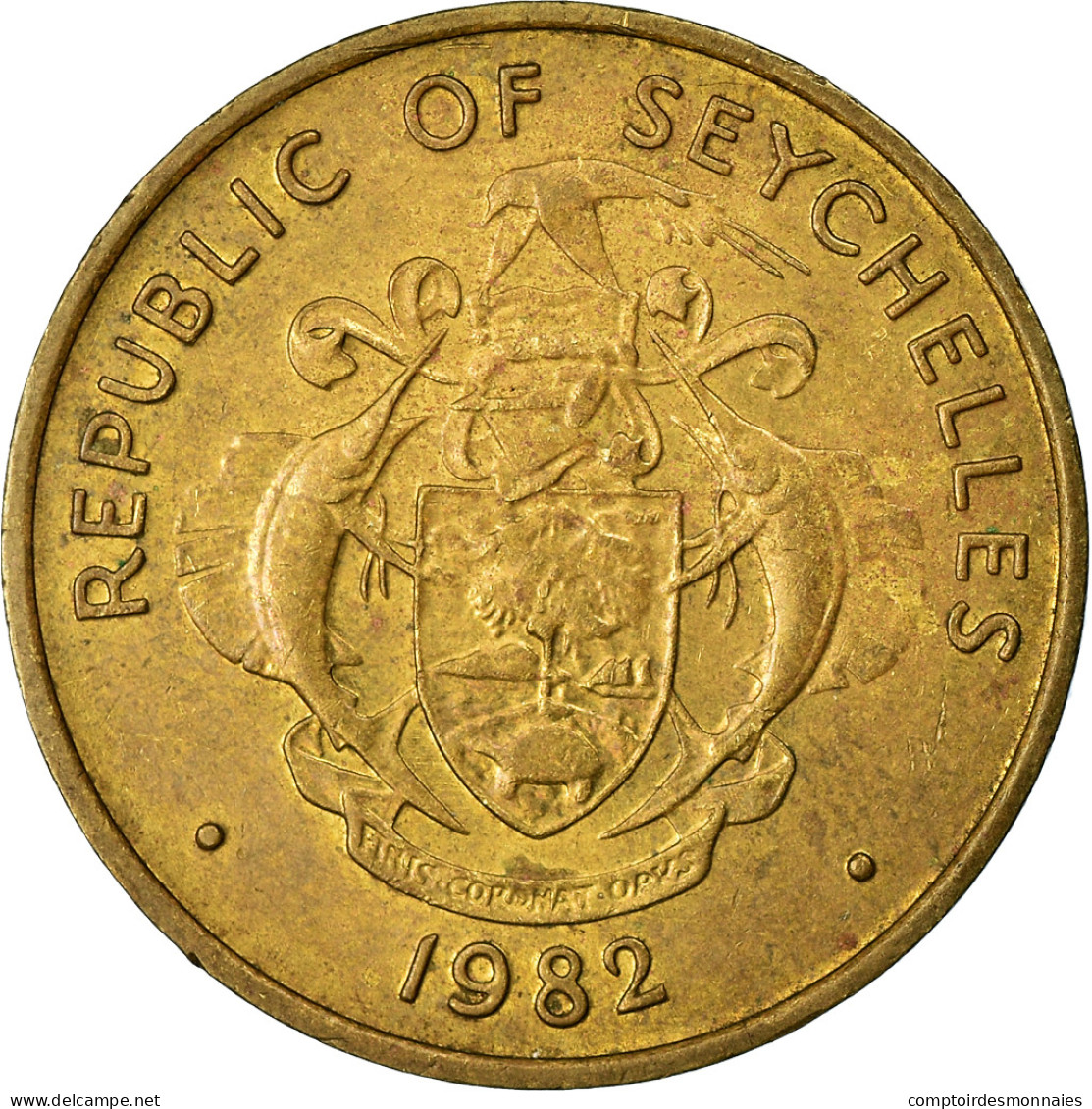 Monnaie, Seychelles, 10 Cents, 1982, British Royal Mint, TTB, Laiton, KM:48.1 - Seychelles