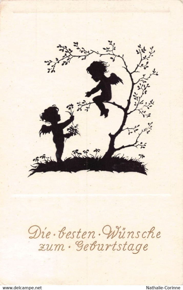 Die Besten Wünsche Zum Gerburtstag - Handscherenschnitt, Découpage - Anges, Chérubins, Fleurs, Arbuste - Silhouettes