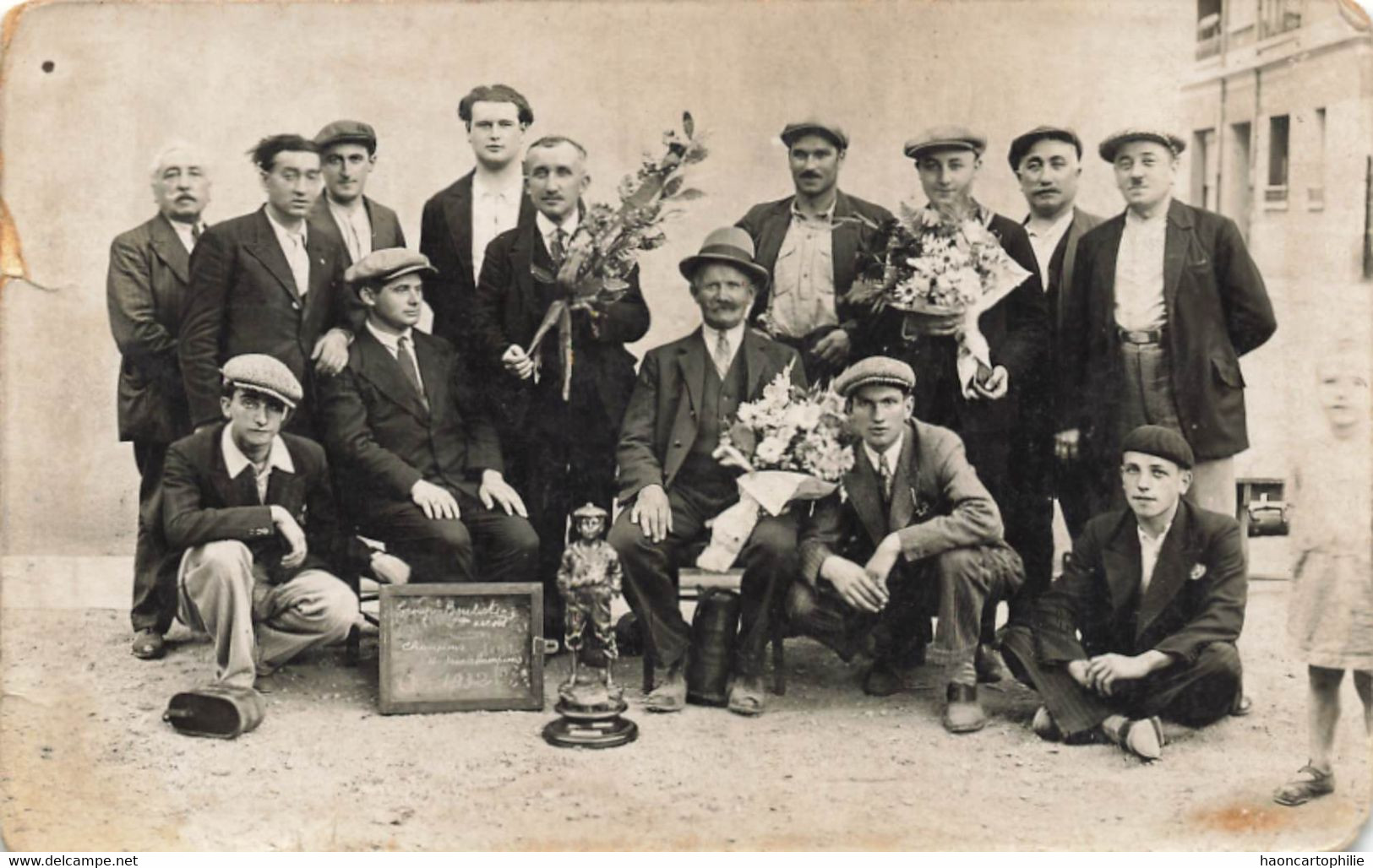 Carte Photo Groupe Boulistes Jeu De Boules A Situer  Petanque - Bowls