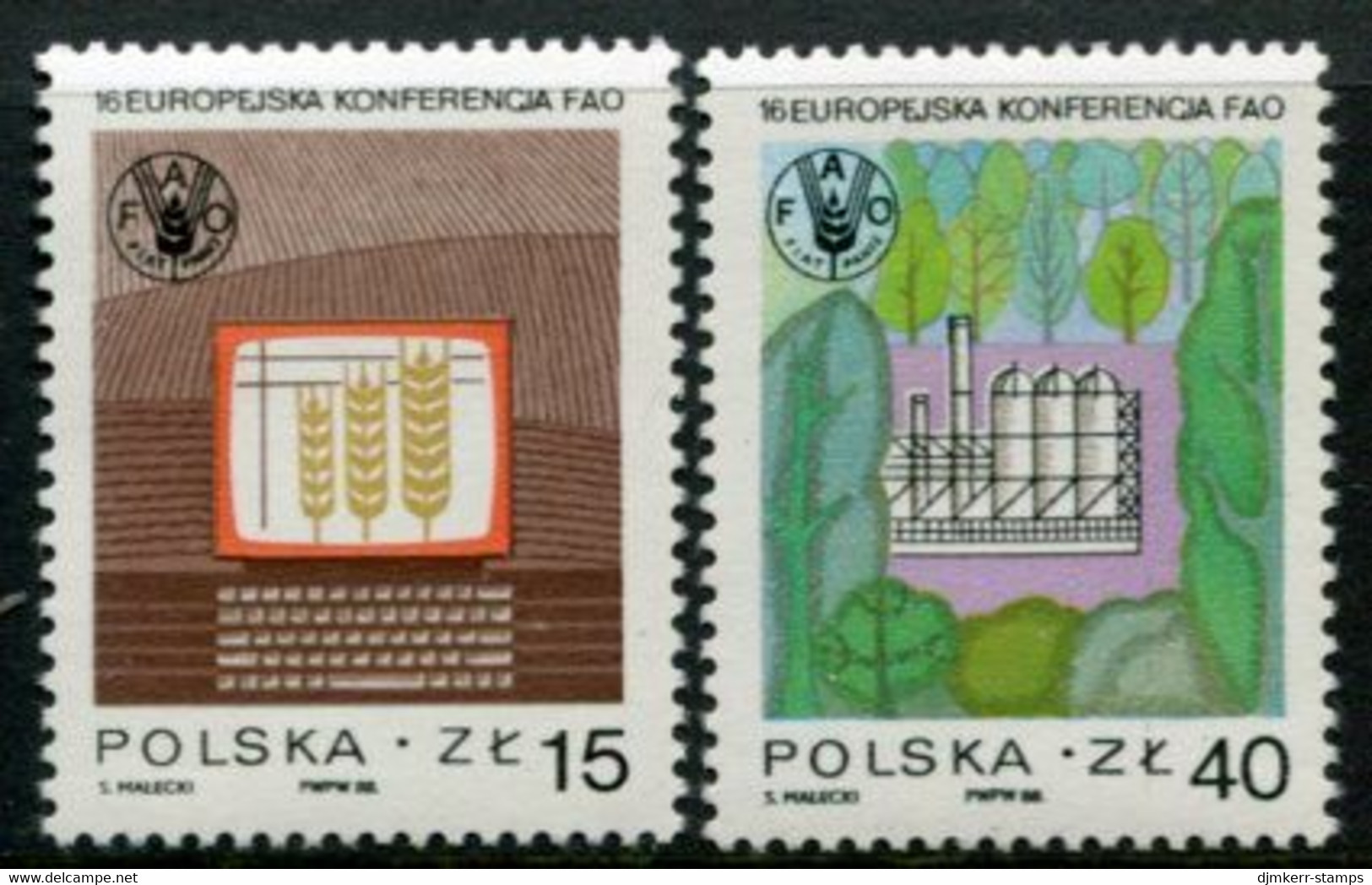 POLAND 1988 FAO Conference MNH / **.  Michel 3156-57 - Unused Stamps