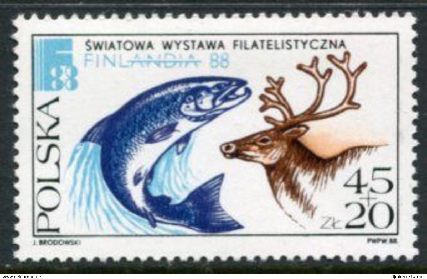 POLAND 1988 FINLANDIA Philatelic Exhibition MNH / **.  Michel 3148 - Neufs