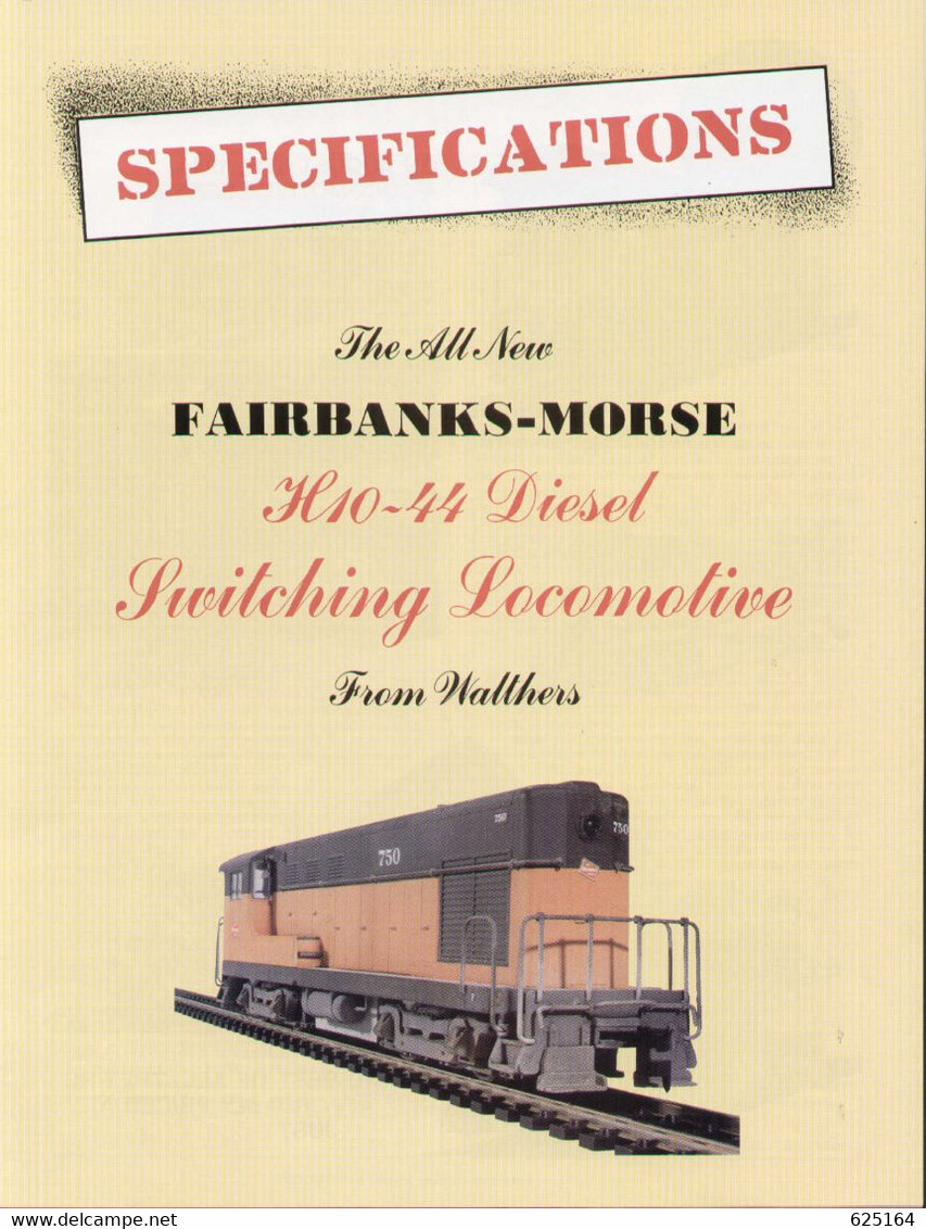 Catalogue WALTHERS 1992 FAIRBANKS-MORSE H 10-44 Diesel Locomotive - Inglés