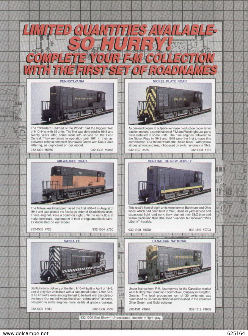 Catalogue WALTHERS 1992 F-M H 10-44 First Set Of Roadnames - Englisch