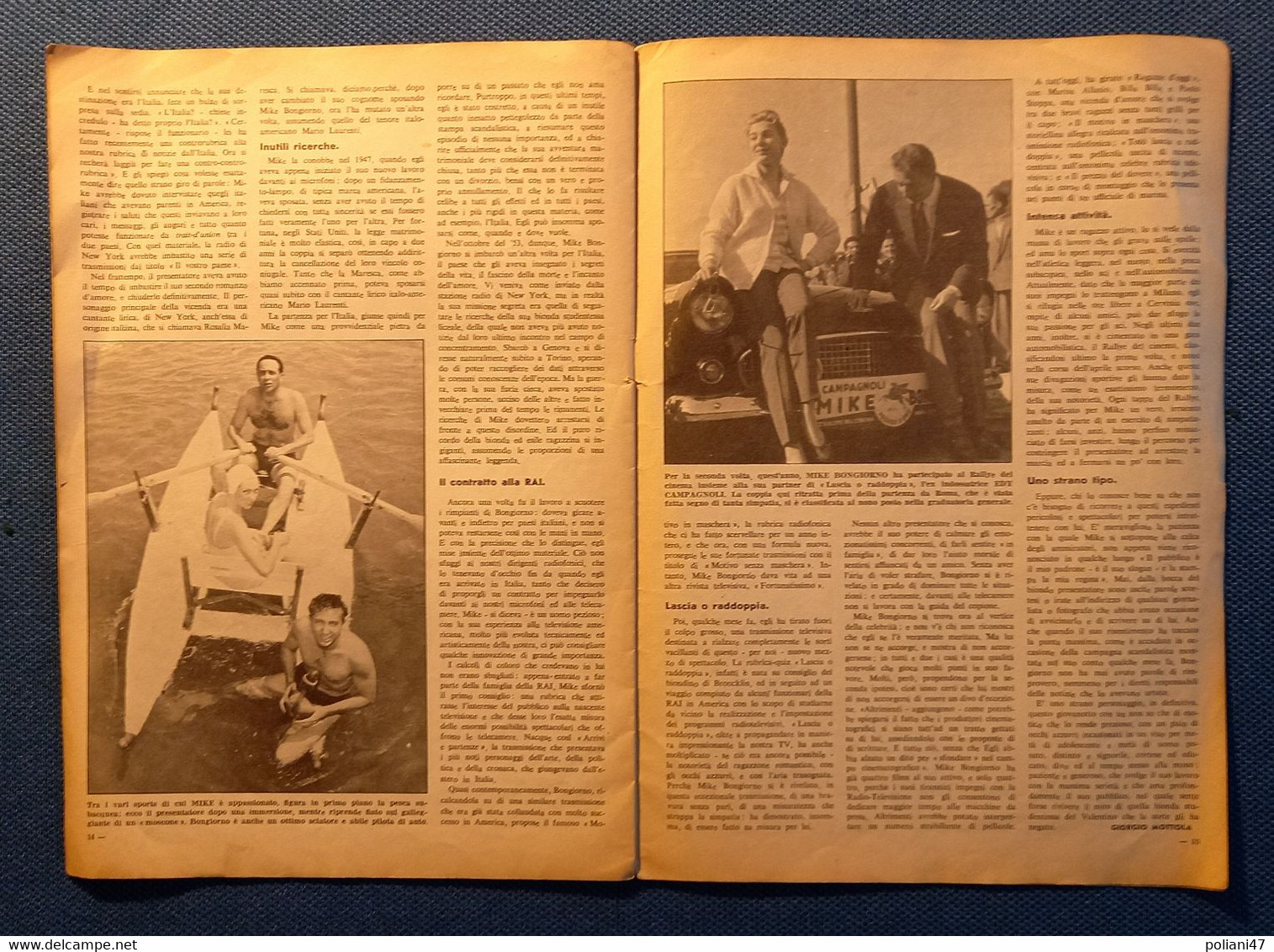 0533 "MIKE BUONGIORNO - LA SUA VITA - I SUOI AMORI - I SUOI SUCCESSI" 1956   UN APPASSIONANTE ROMANZO NARRA ....... - TV