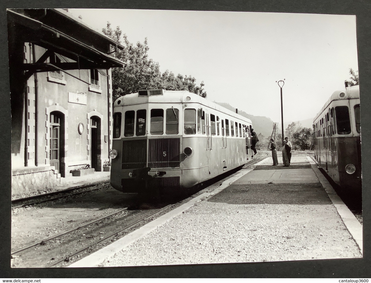 Photographie Originale De J.BAZIN : Autorails : Gare De La VESUBIE ( Alpes Maritimes ) En 1953 - Trenes