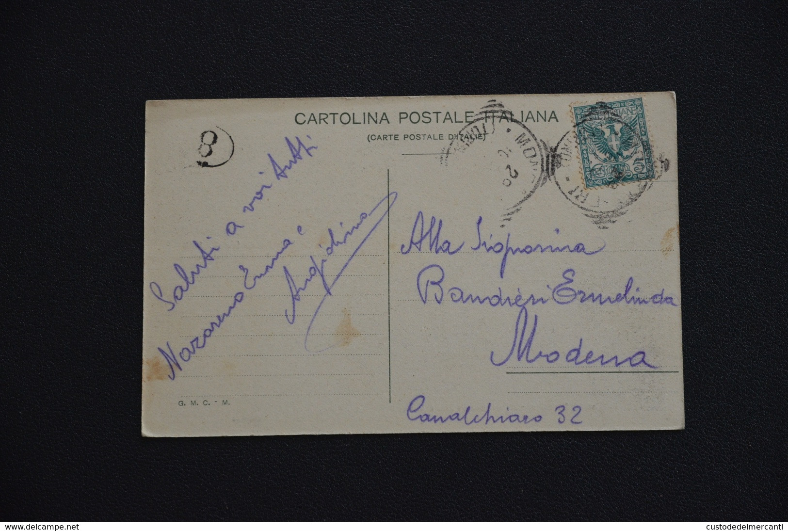 CARTOLINA TORINO MONCALIERI SALUTI DA REALE CASTELLO GROTTA GINO VG 1900 - Moncalieri