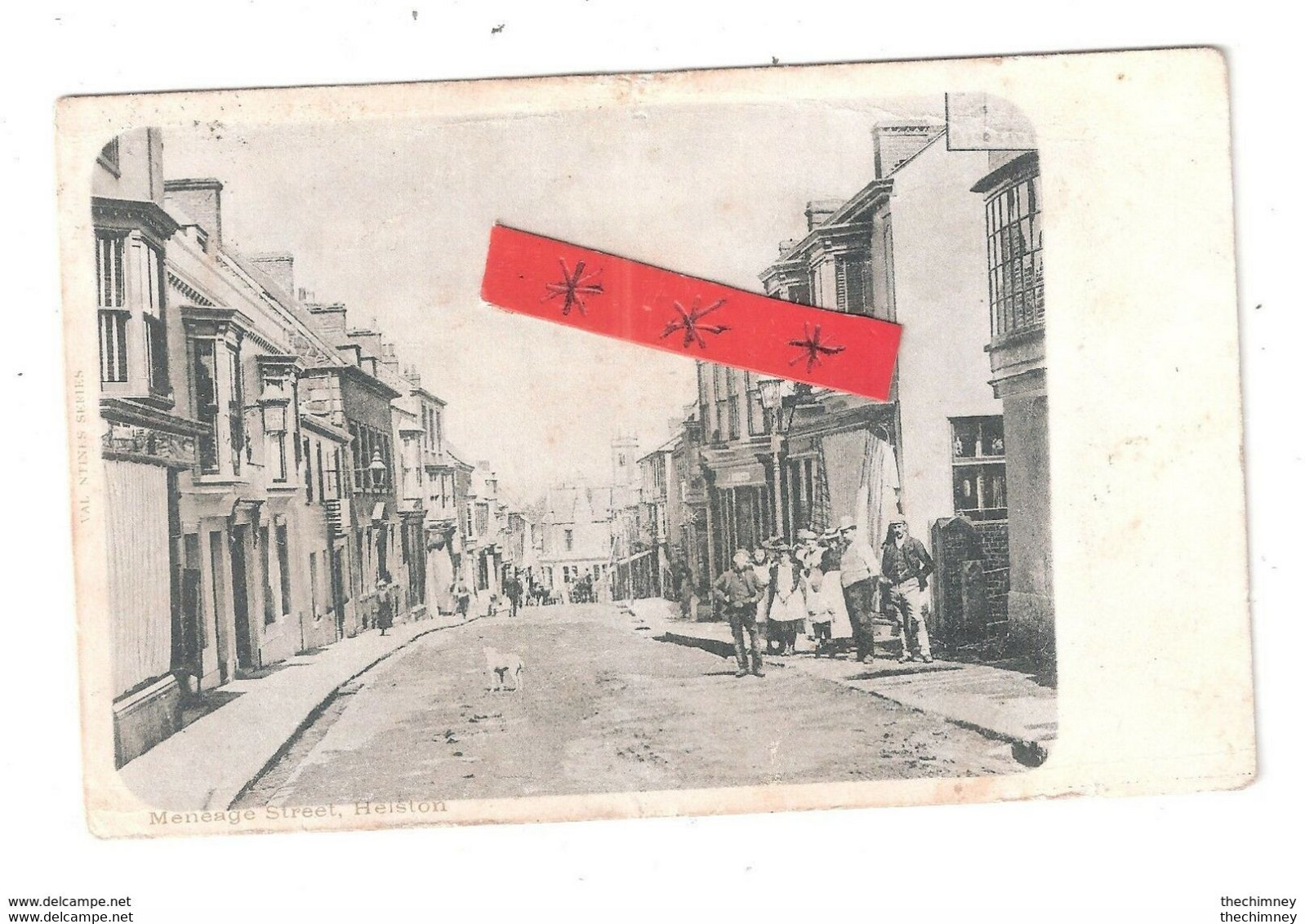 MULLION SMALL CIRCLE POSTMARK ON MENEAGE STREET HELSTON POSTCARD POSTAL HISTORY - Andere & Zonder Classificatie