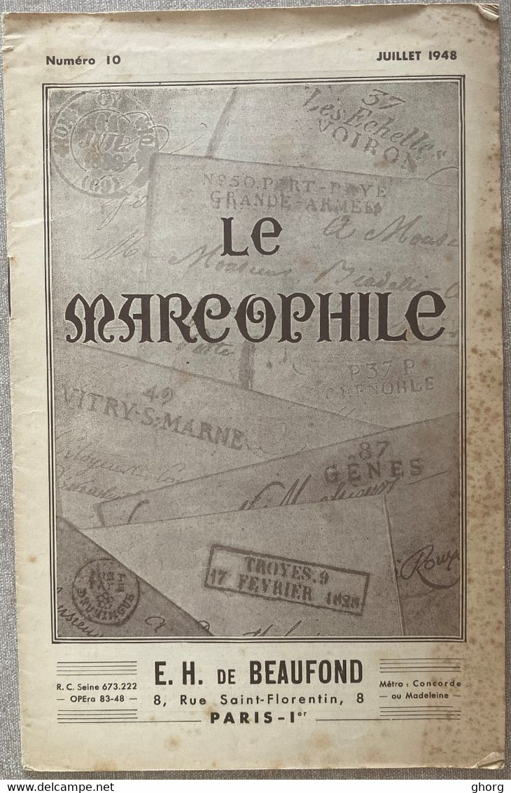 Le Marcophile Numéro 10 De E.H. De Beaufond - Francese