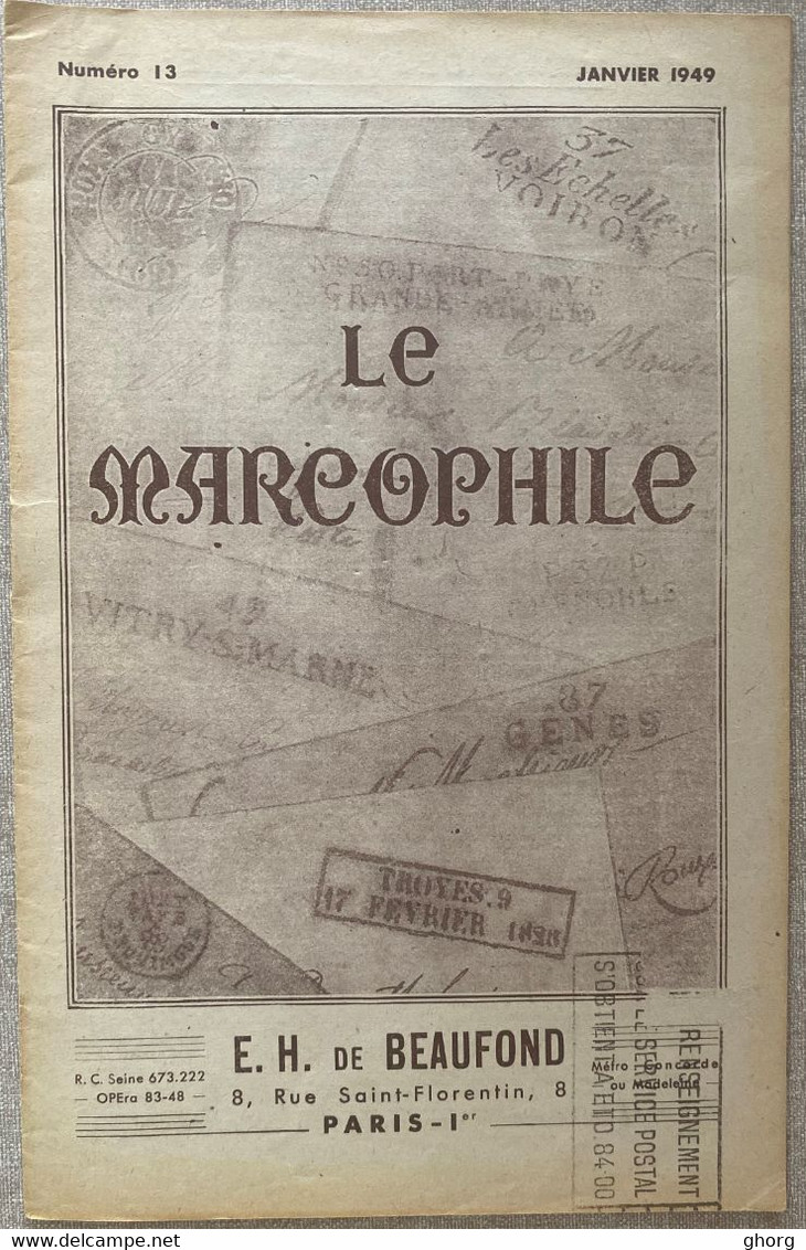 Le Marcophile Numéro 13 De E.H. De Beaufond - Frans