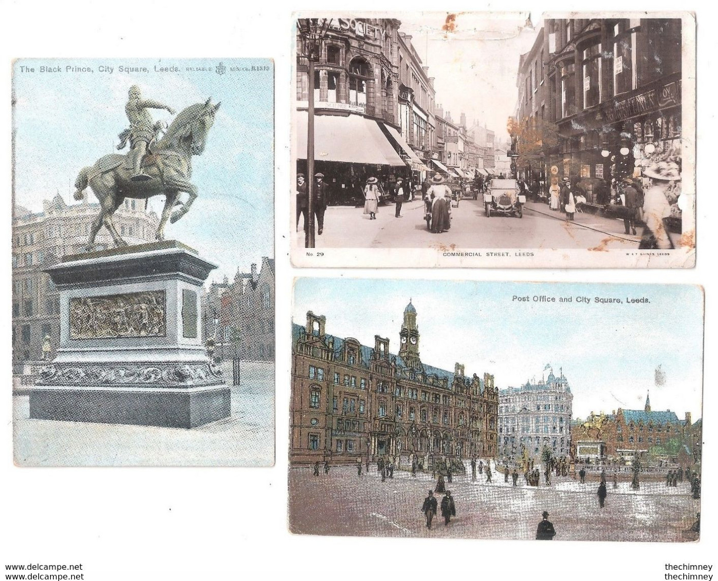 THREE OLD POSTCARDS OF LEEDS - Leeds