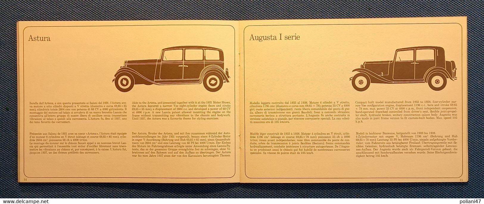 0540 "MUSEO - VINCENZO LANCIA - 1980 -  22 TAVOLE AUTO DAL 1908 AL 1976 - BREVETTI - MOTORI" CATALOGO - Motori