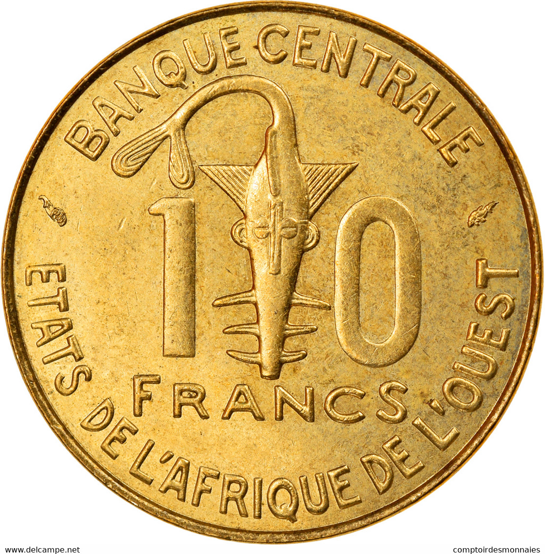 Monnaie, West African States, 10 Francs, 1987, TTB, Aluminum-Bronze, KM:10 - Costa D'Avorio