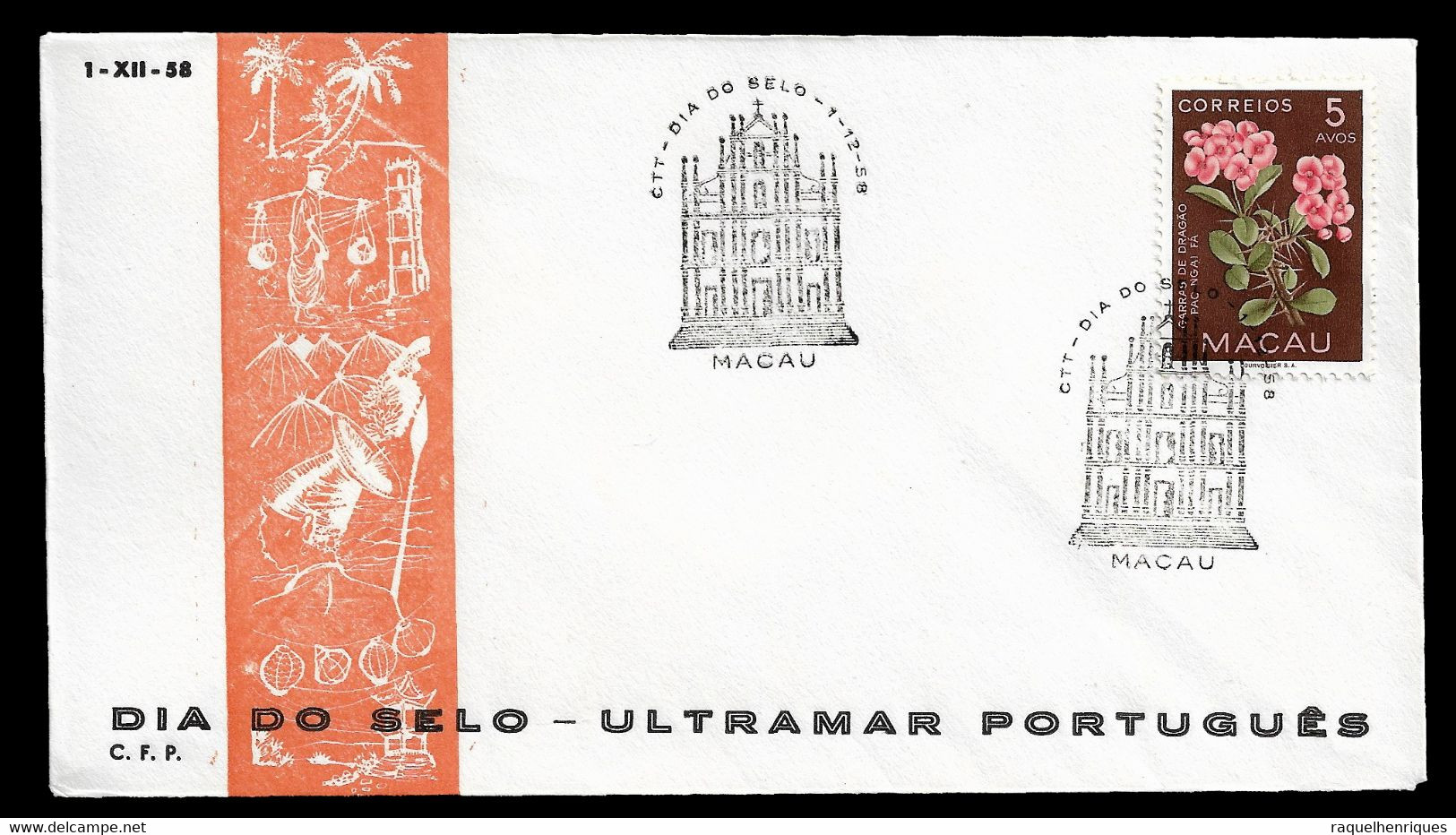 MACAU COVER - 1958 STAMP DAY - MACAU - DIA DO SELO (STB10-529) - Covers & Documents