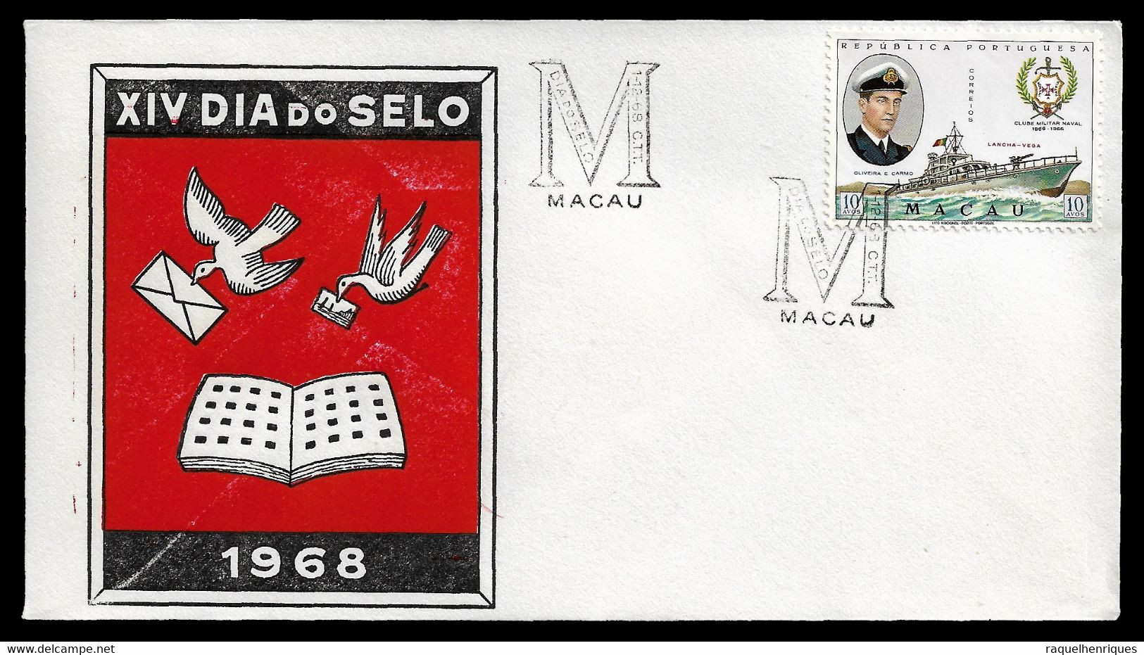 MACAU COVER - 1968 STAMP DAY - MACAU - DIA DO SELO (STB10-552) - Lettres & Documents