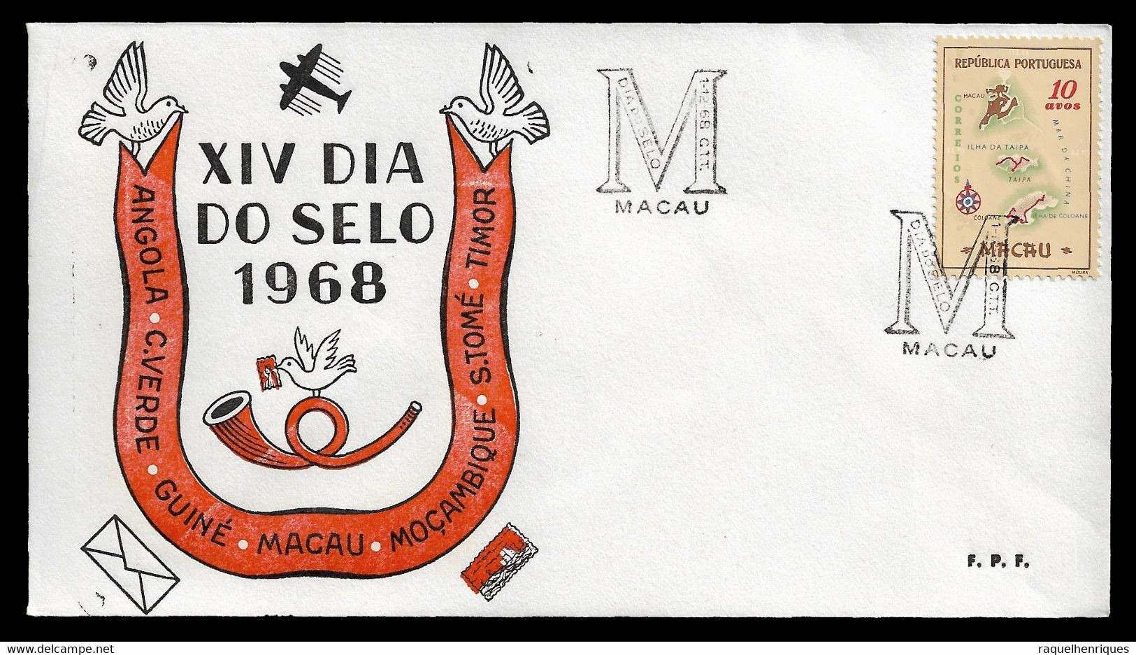 MACAU COVER - 1968 STAMP DAY - MACAU - DIA DO SELO (STB10-553) - Briefe U. Dokumente