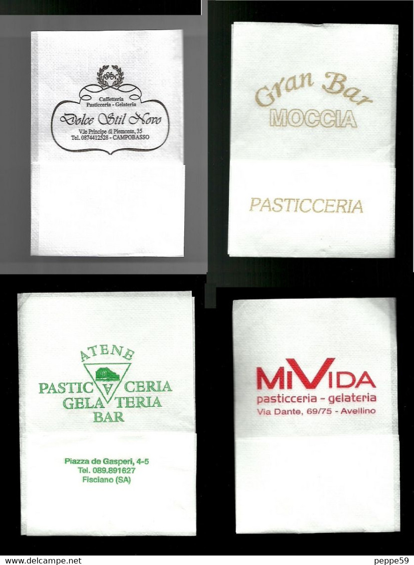 Tovagliolini Da Caffè - Lotto 4 Pezzi N.17 - Company Logo Napkins