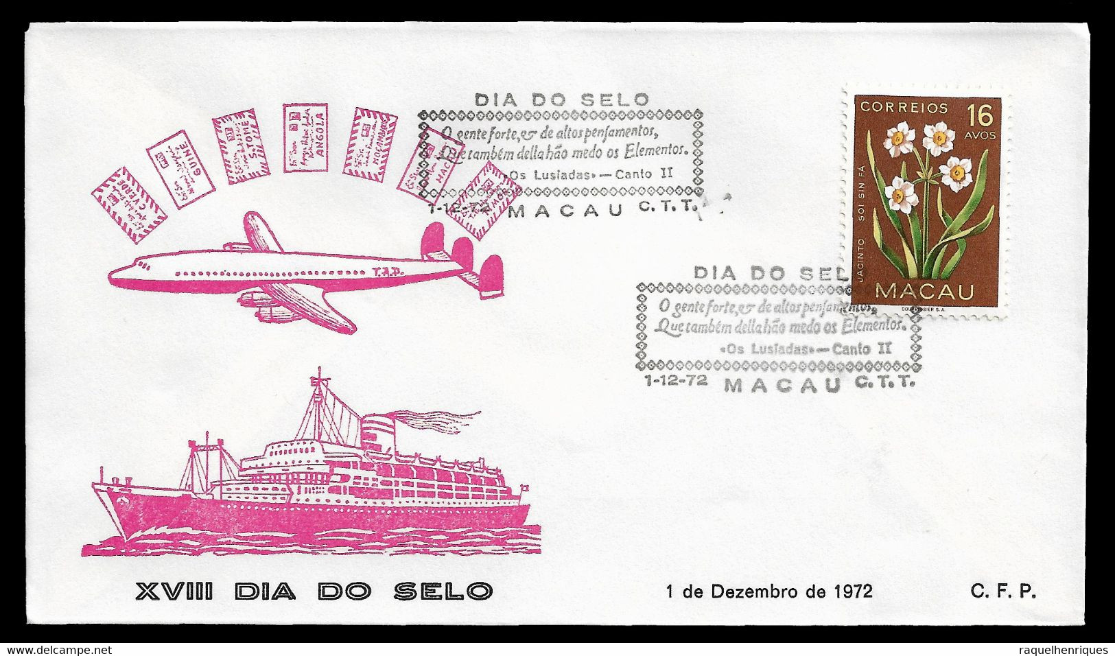 MACAU COVER - 1972 STAMP DAY - MACAU - DIA DO SELO (STB10-560) - Lettres & Documents