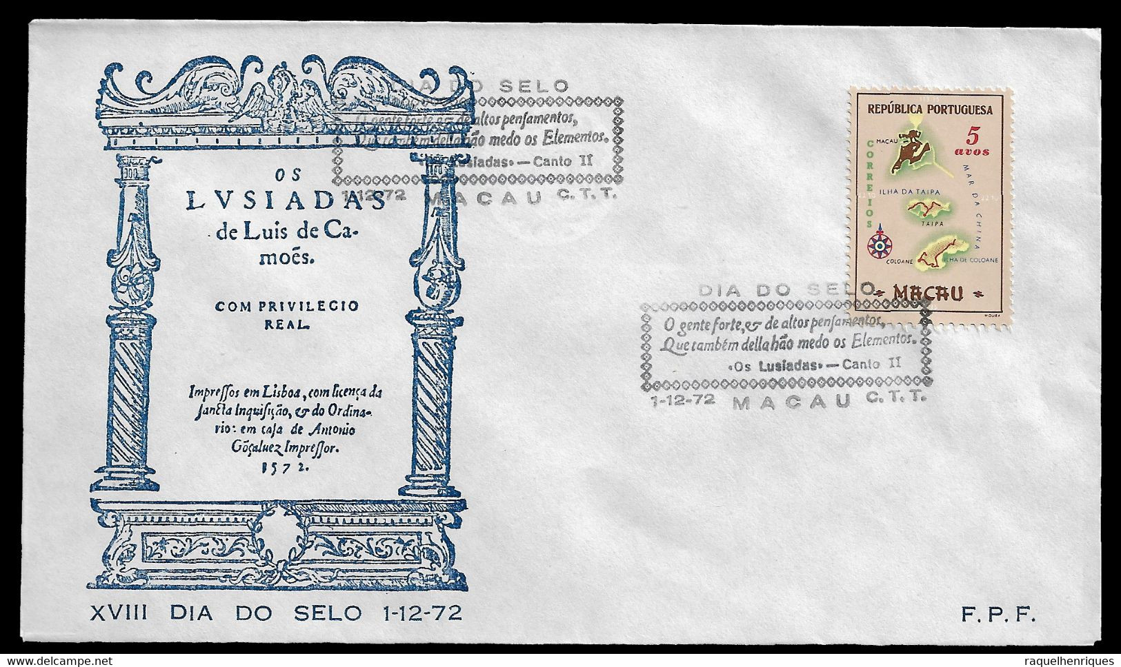 MACAU COVER - 1972 STAMP DAY - MACAU - DIA DO SELO (STB10-562) - Cartas & Documentos