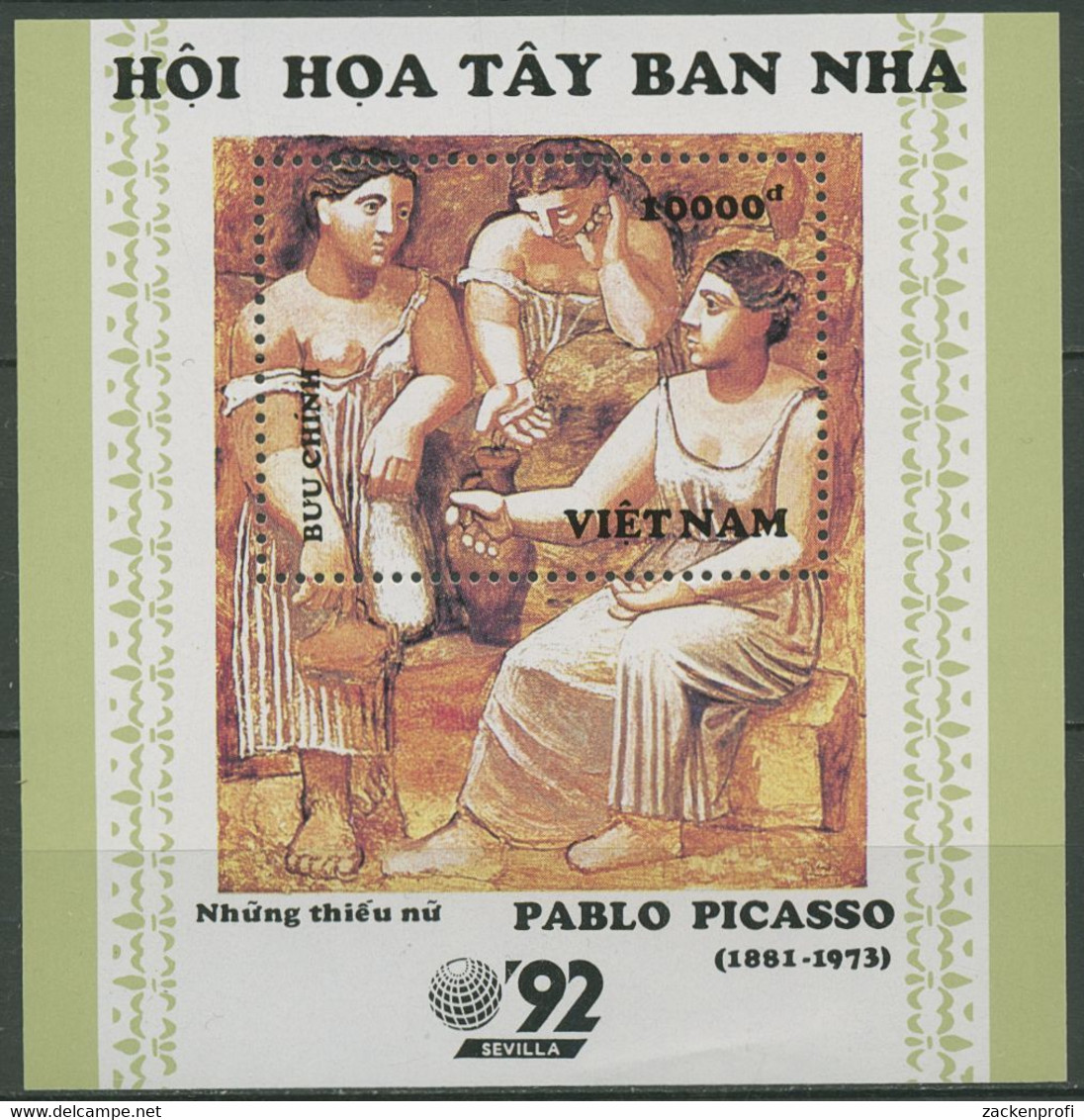 Vietnam 1992 EXPO Malerei Gemälde Pablo Picasso Block 100 Postfrisch (C97876) - Vietnam