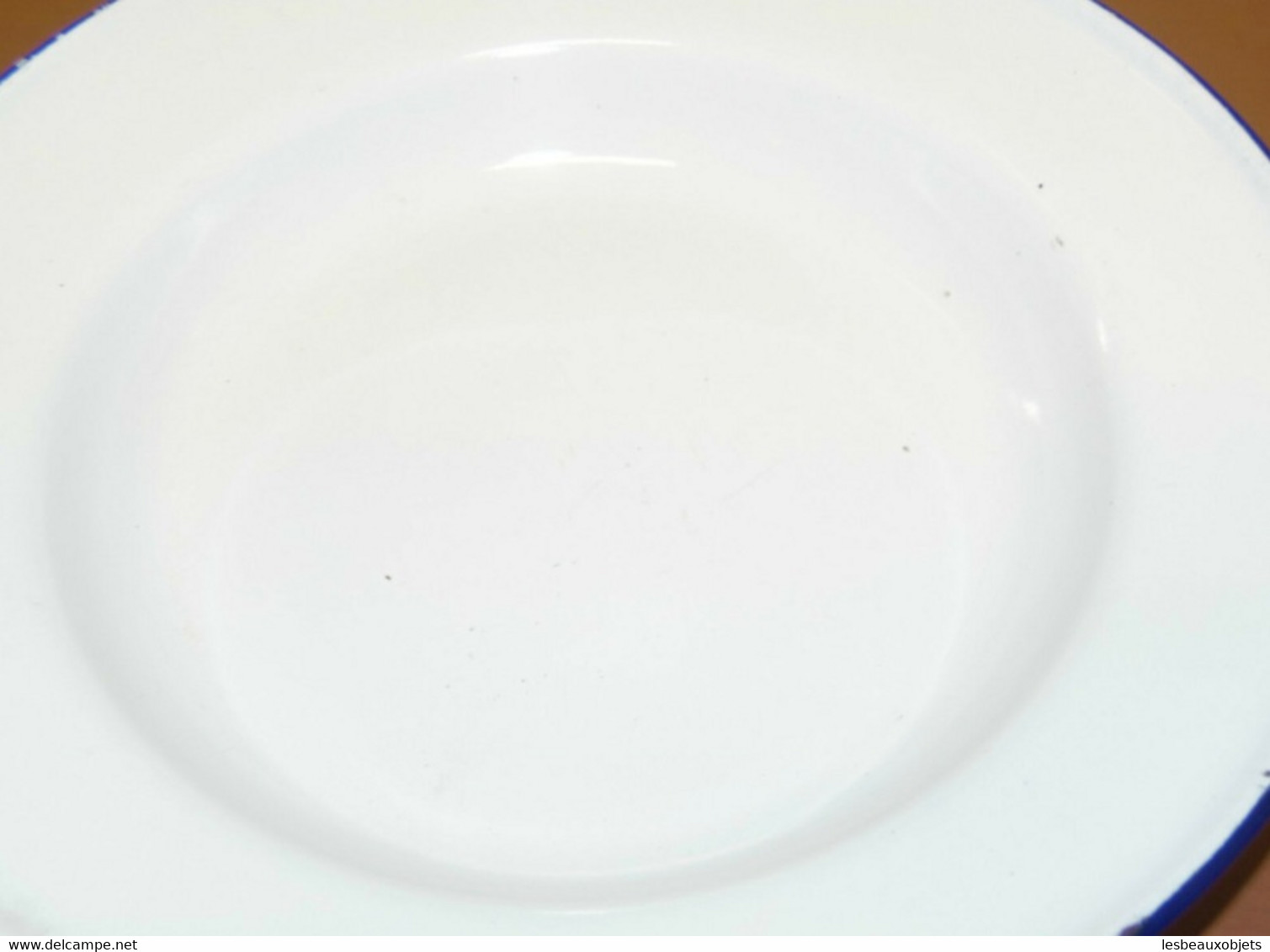 ASSIETTE CREUSE METAL EMAILLE émail Blanc Déco TABLE CUISINE RETRO Vitrine Collection Déco Ancienne - Other & Unclassified
