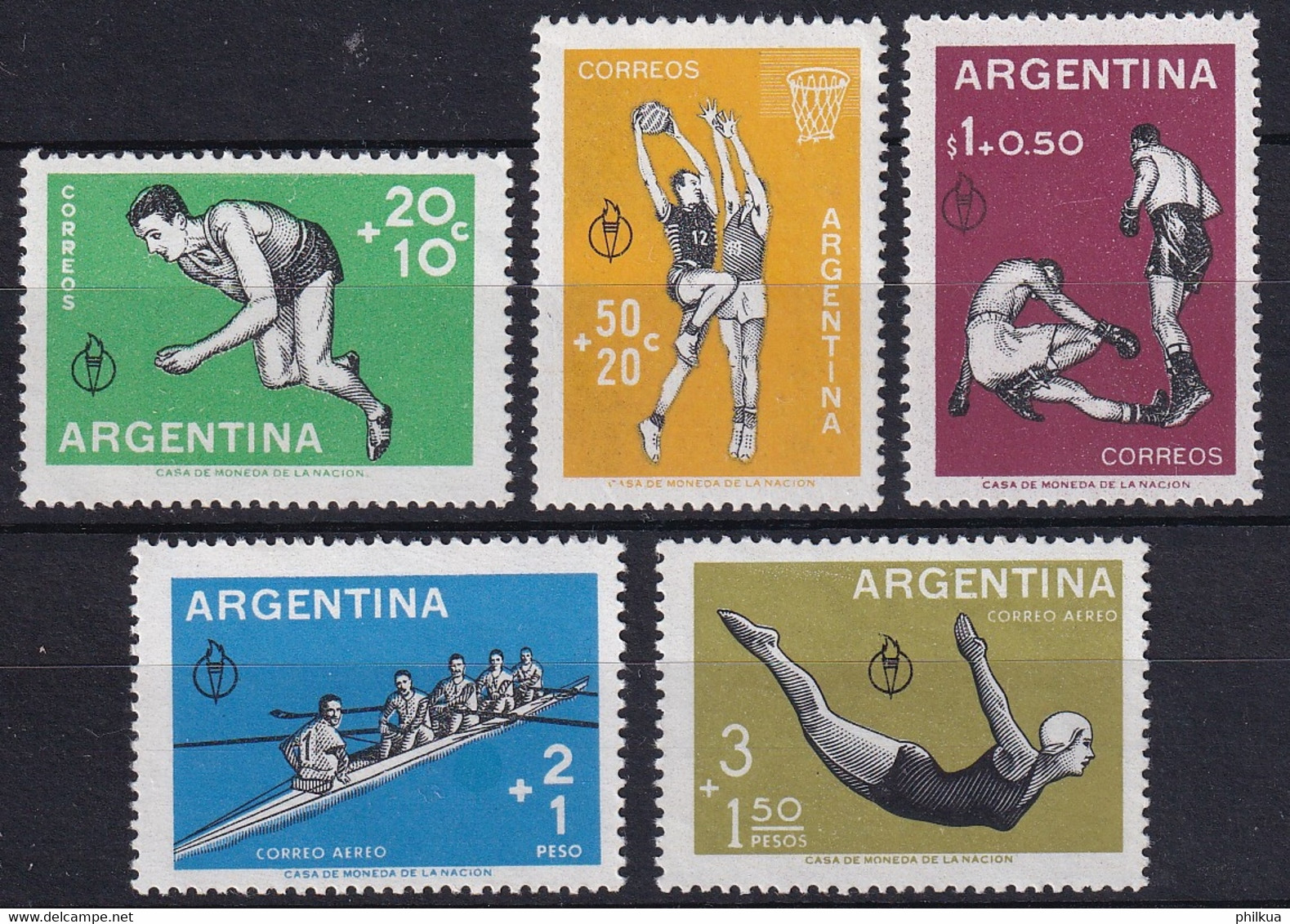 Argentinien - 706 - 710 - 3. Panamerikanische Sportspiele, Chicago - Postfrisch/**/MNH - Kunst- Und Turmspringen