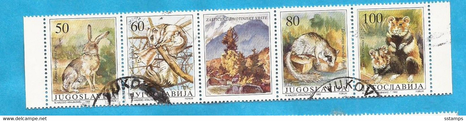 1992 2525-28 AUSVERKAUF  JUGOSLAVIJA OSLAWIEN WWF HASEN  USED - Gebraucht