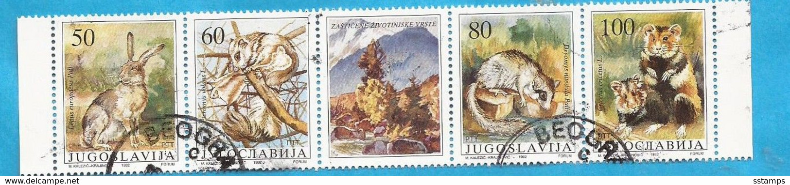 1992 2525-28 AUSVERKAUF  JUGOSLAVIJA OSLAWIEN WWF HASEN  USED - Gebraucht