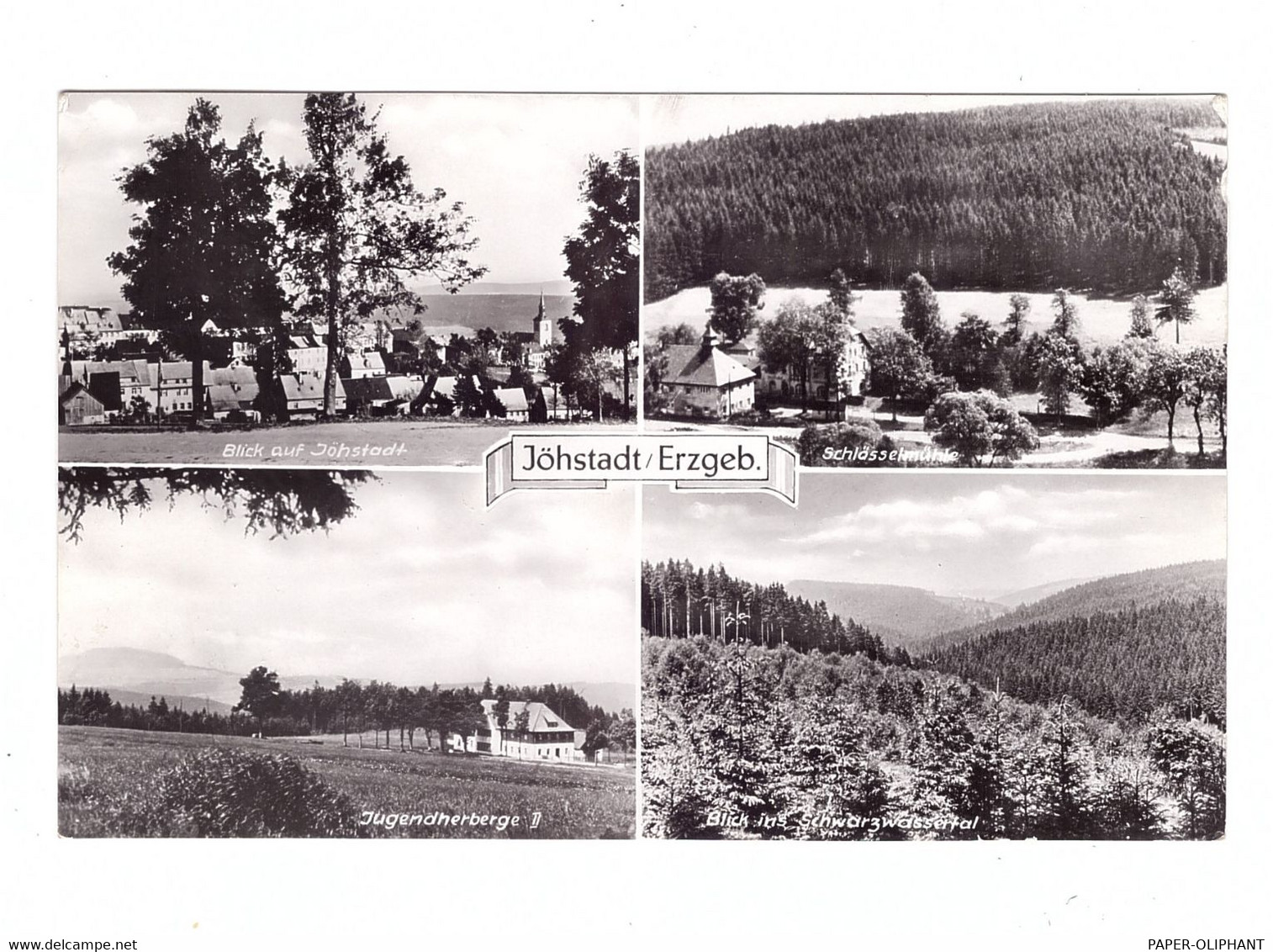 0-9308 JÖHSTADT, Schlösselmühle, Jugendherberge, Schwarzwassertal, Ortsansicht, 1959 - Jöhstadt