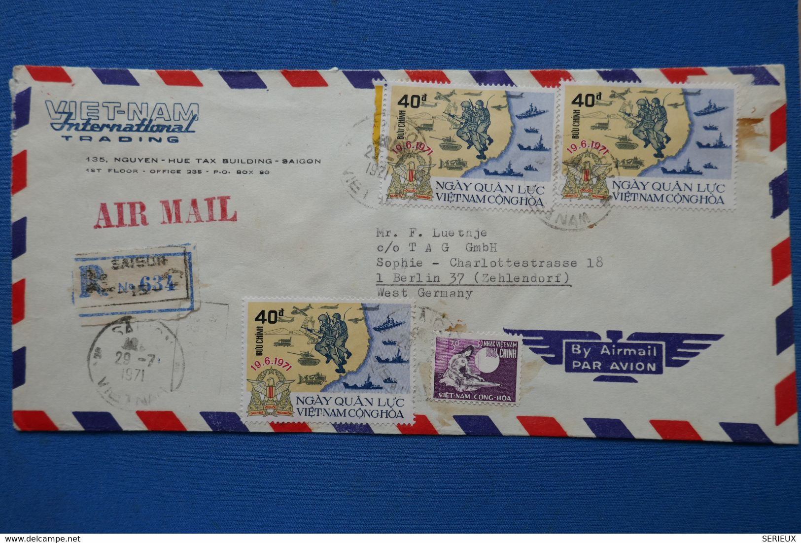 Z6 VIETNAM  BELLE LETTRE RECOM.1971 SAIGON  POUR BERLIN+ + AFFRANCH. INTERESSANT - Vietnam