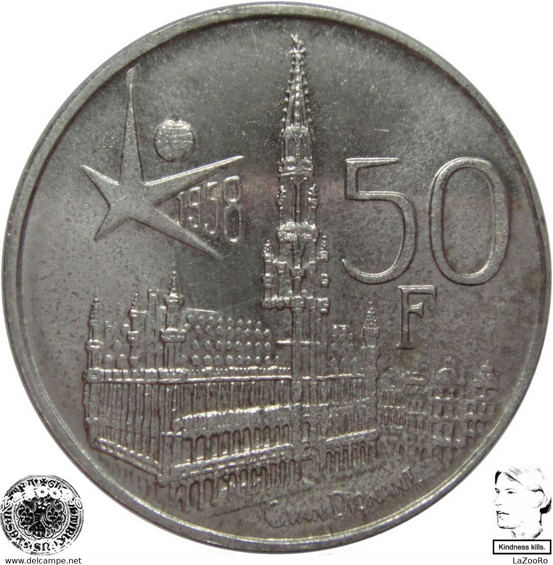 LaZooRo: Belgium 50 Francs 1958 UNC - Silver - 50 Francs