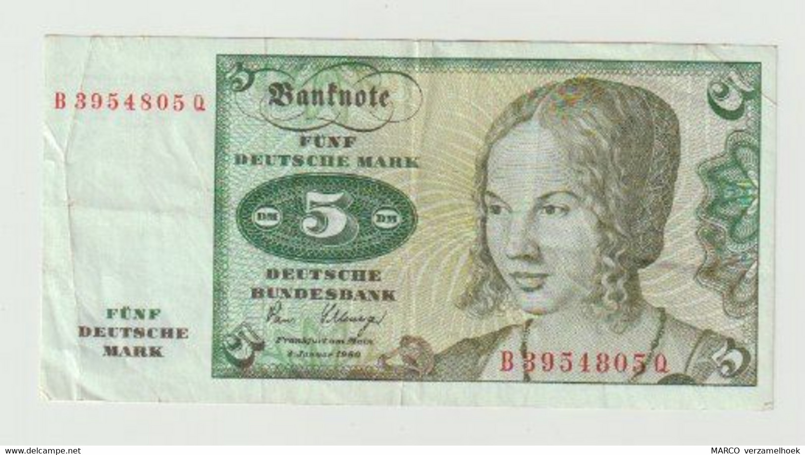 Used Banknote Germany 5 Deutsche Mark 1980 - 5 Deutsche Mark