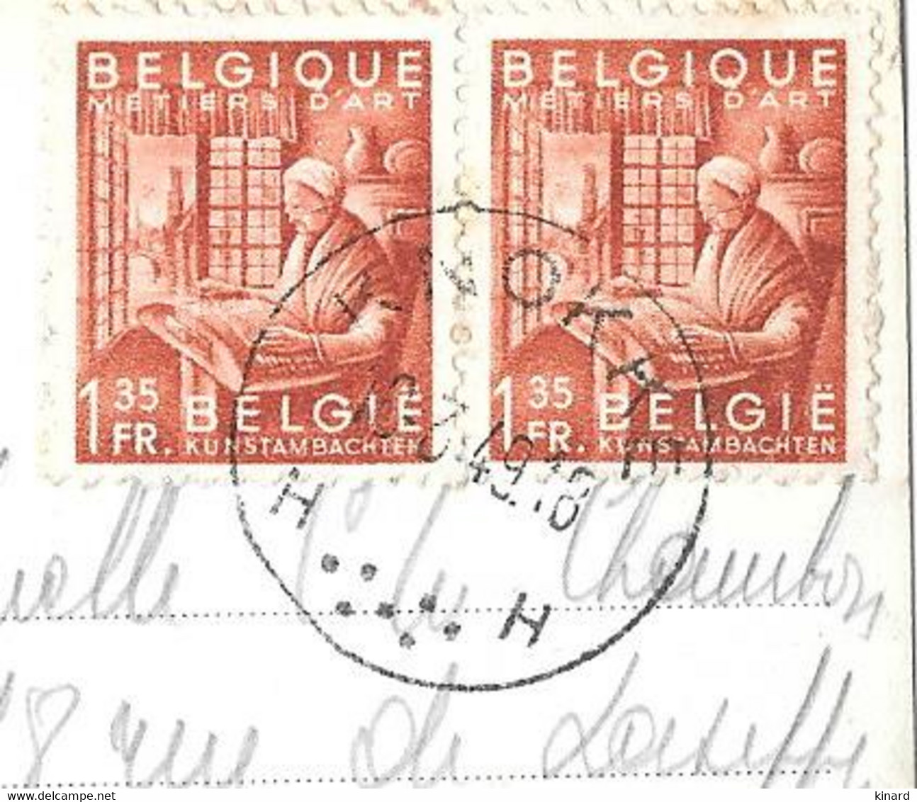 SUR CPA.. 1949.  N°769  X 2..  CACHET   KNOKKE..1949..  TBE VOIR SCANS - 1948 Export