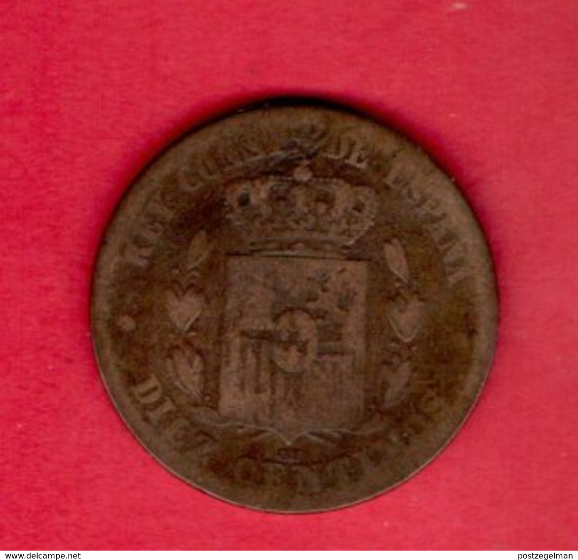 SPAIN, 1876, 10 Centimos, Alphonso XIII, My Scannr. C3961 - Monedas Provinciales