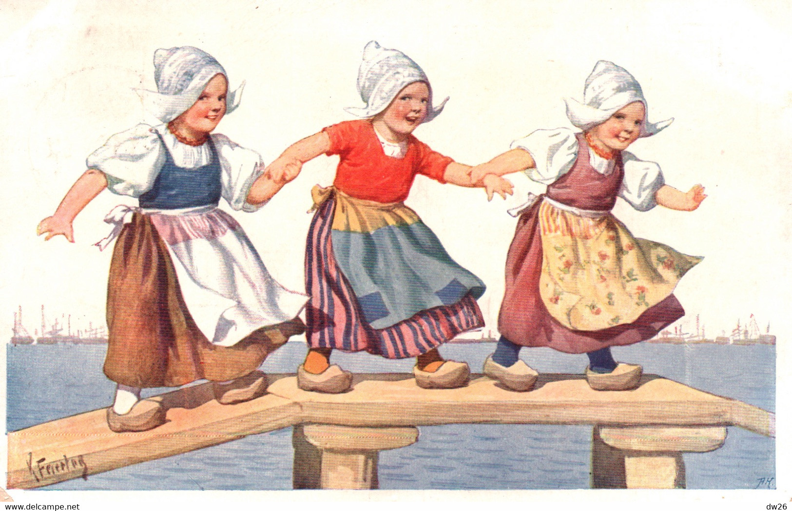 Illustration Karl Feiertag: Fillettes (Pays-Bas) - Carte B.K.W.I. N° 692 - Feiertag, Karl