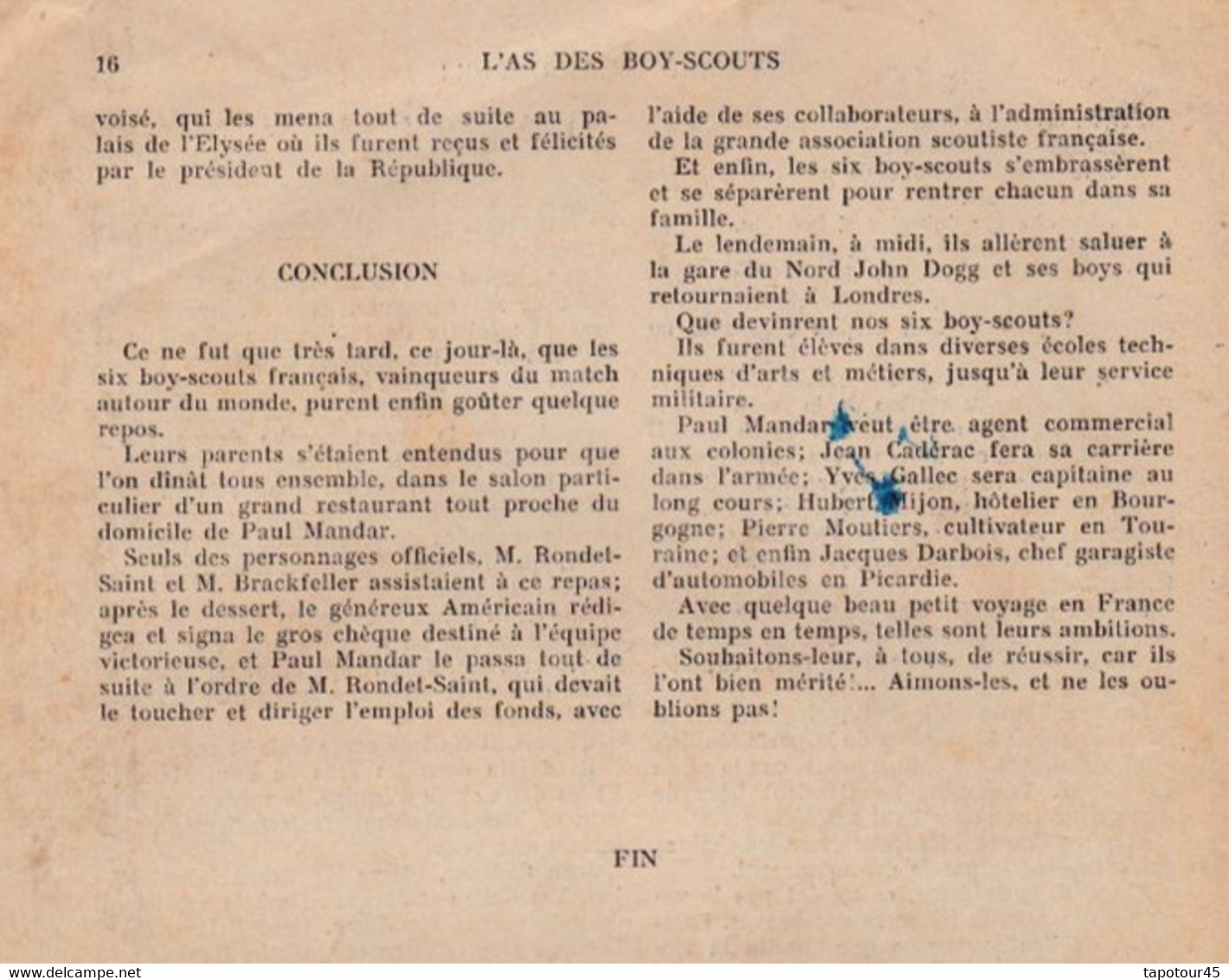 T V 12 ) lot de 51 hebdos de 1932/33 "l'As des Boy Scouts" A4 16 pages du N=2 au N= 52 /Manque le N=1