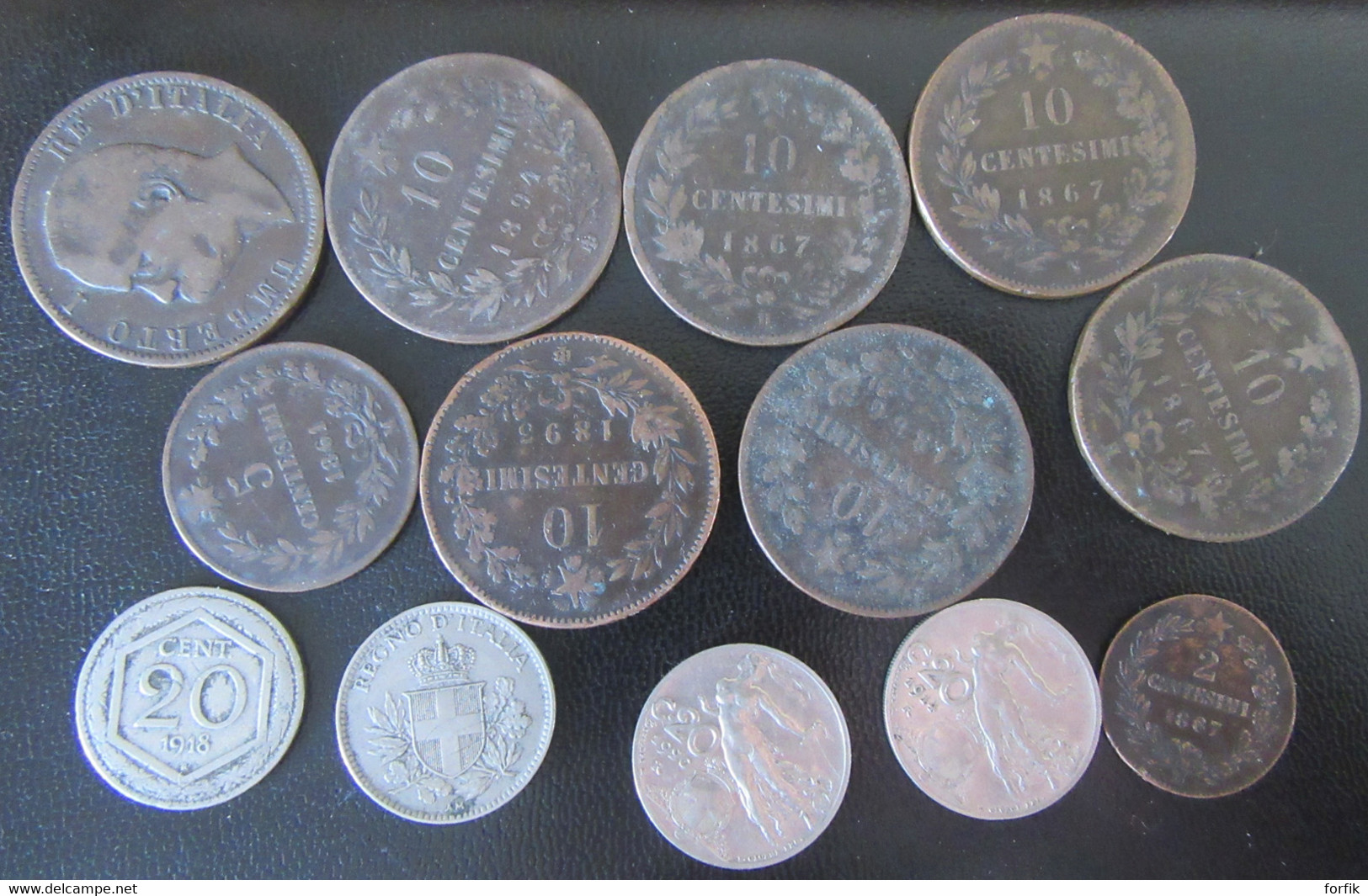 Italie / Italia - 13 Monnaies Diverses Entre 2 Et 20 Centesimi - 1861 à 1944 - Sammlungen