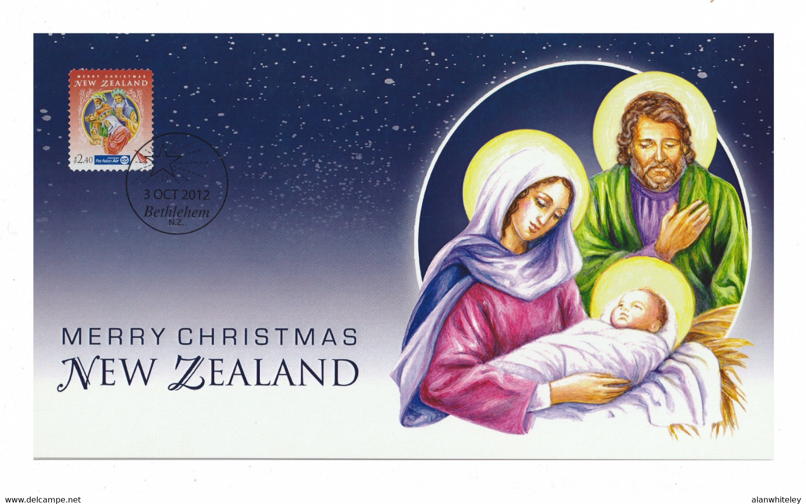 NEW ZEALAND 2012 Christmas: Promotional Card CANCELLED - Storia Postale