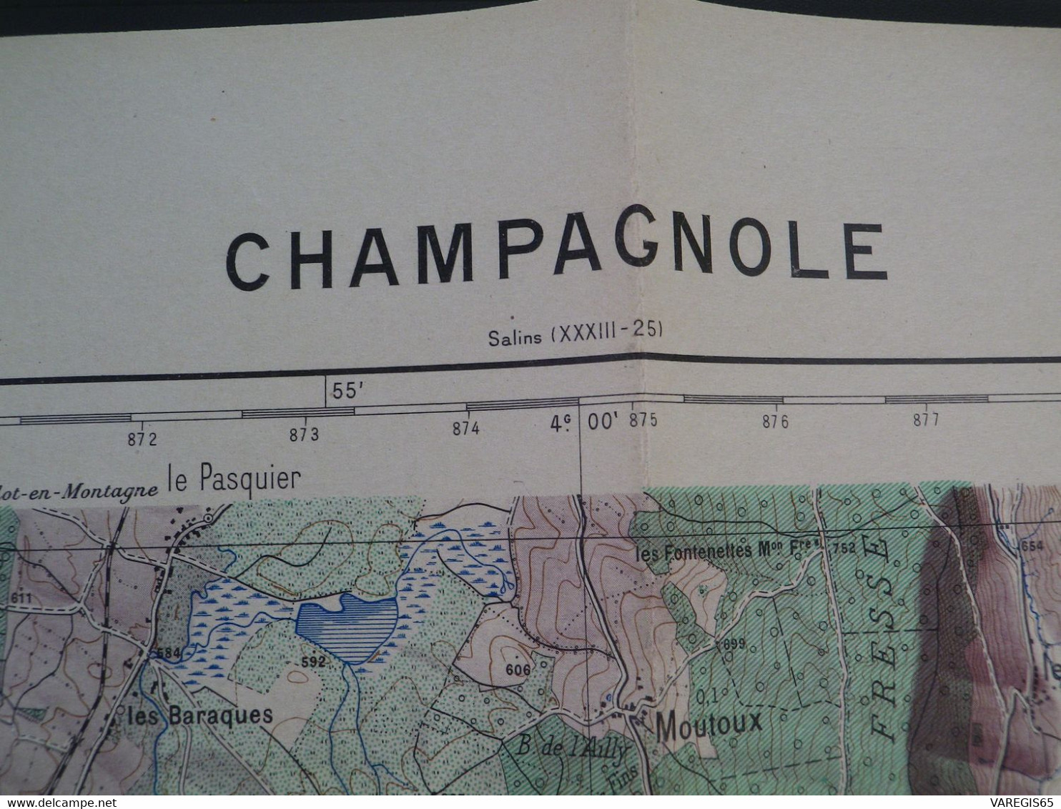 CHAMPAGNOLE - XXXIII 26 - CARTE DE FRANCE TYPE 1922 - MINISTERE DE LA GUERRE - SERVICE GEOGRAPHIQUE DE L' ARMEE 1931