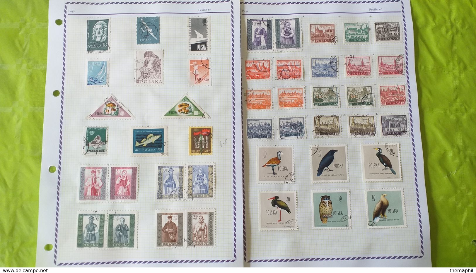 lots TH 593 POLOGNE collection neufs x ou obl. sur page d'albums